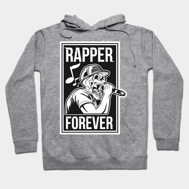 SKULL RAPPER black and white Hoodie by beanbeardy